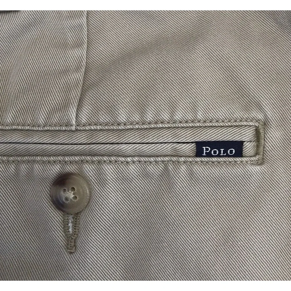 Vintage Polo Ralph Lauren Shorts Mens 40 Classic Tan PLEATED Chino 8